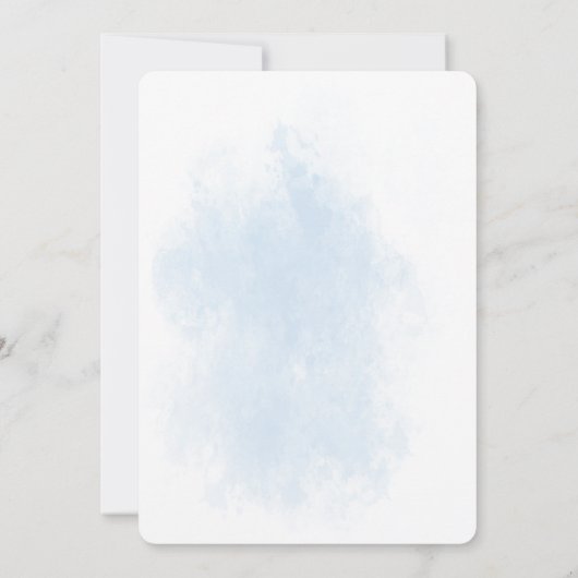 Kitten in Cupブルーフラワーベビーシャワー招待状 招待状 (裏面)