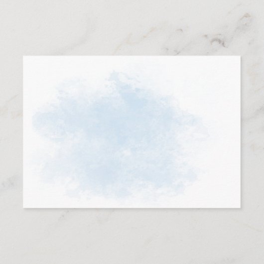 Kitten in Cup青い花赤ちゃんシャワー エンクロージャーカード (裏面)