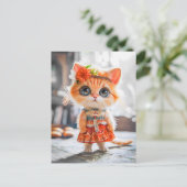 Kitten in Red Dress in Room シーズンポストカード (スタンド正面)