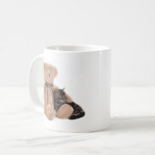 kitten in the arms of a teddy bear コーヒーマグカップ (正面左)