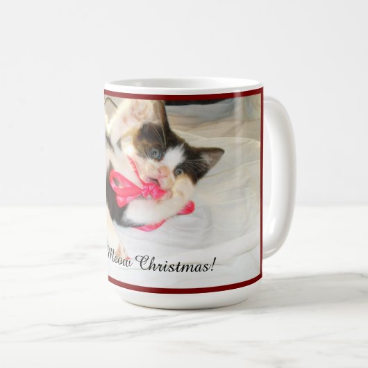 Kitten Keepsake Photo Text, Snowflake, Customize, コーヒーマグカップ (正面右)