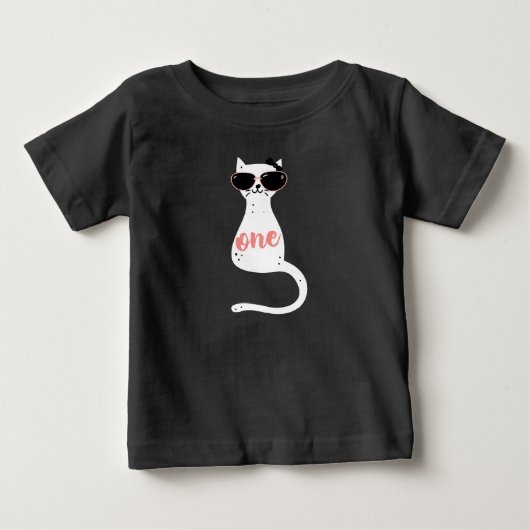 Kitten Meファースト誕生日シャツ ベビーTシャツ (正面)