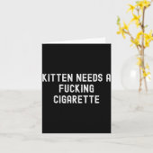 Kitten Needs A Foring Cigarette  カード (黄色い花)
