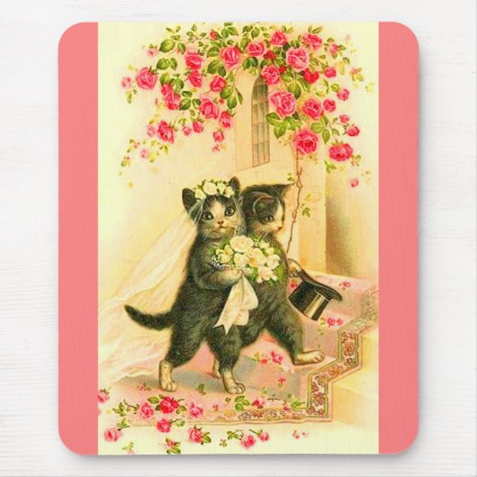 kitten newlyweds print マウスパッド (正面)