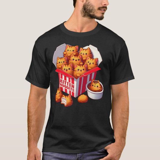Kitten Nuggets Funny Cats and Chicken Nuggets Love Tシャツ (正面)