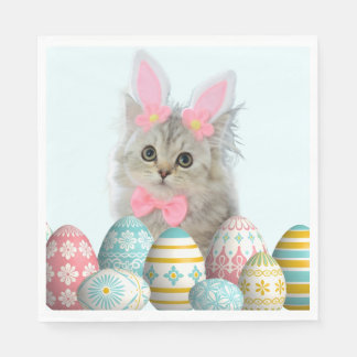 Kitten Photo Bunny Ears  スタンダードランチョンナプキン