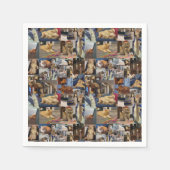 Kitten Photo Collage、紙Napkins スタンダードカクテルナプキン (正面)
