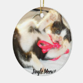 Kitten Photo Text Jingle Meows, Customize,  セラミックオーナメント (左)