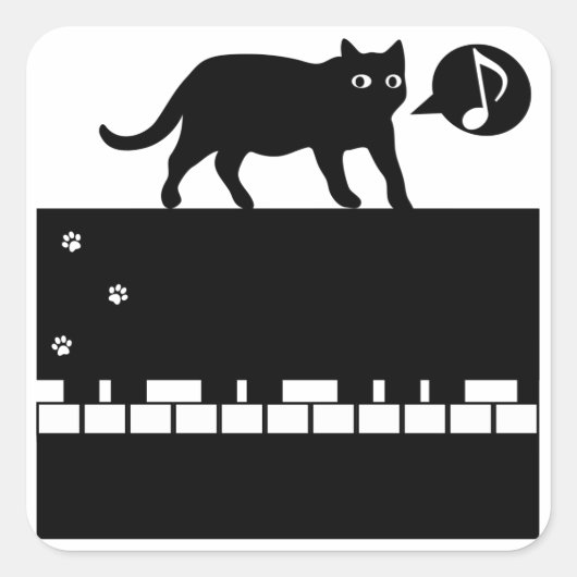 Kitten_Piano スクエアシール (正面)