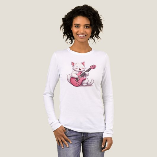 Kitten Playing Guitar トライブレンドＴシャツ (正面全体)