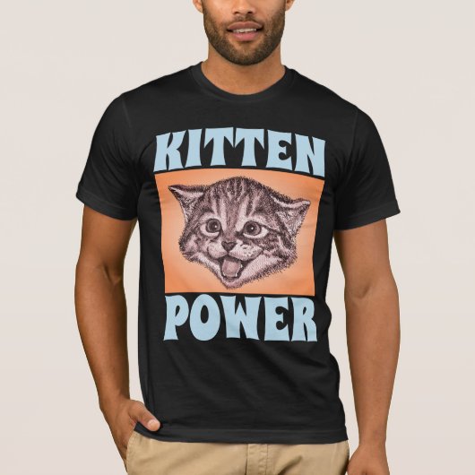 KITTEN POWER MEN'S CAT Tシャツ (正面)