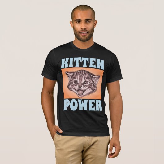KITTEN POWER MEN'S CAT Tシャツ (正面フル)