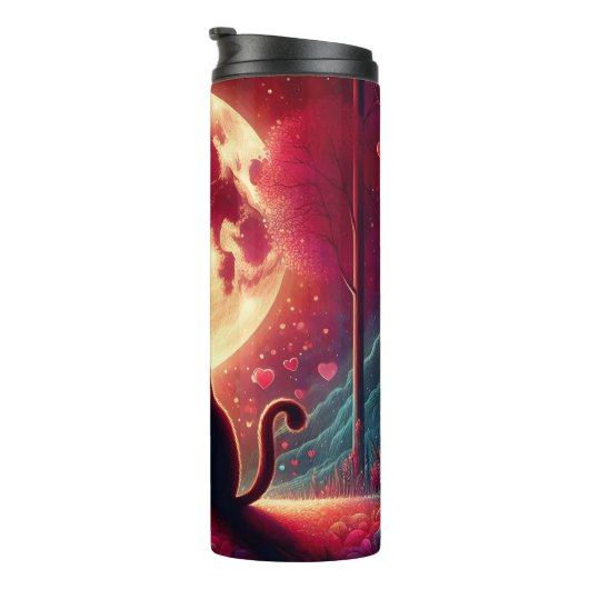 Kitten Silhouette Moonlight Valentine タンブラー (回転右)