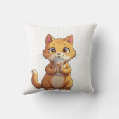 Kitten Sipping Coffee クッション (裏面)