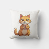 Kitten Sipping Coffee クッション (正面)