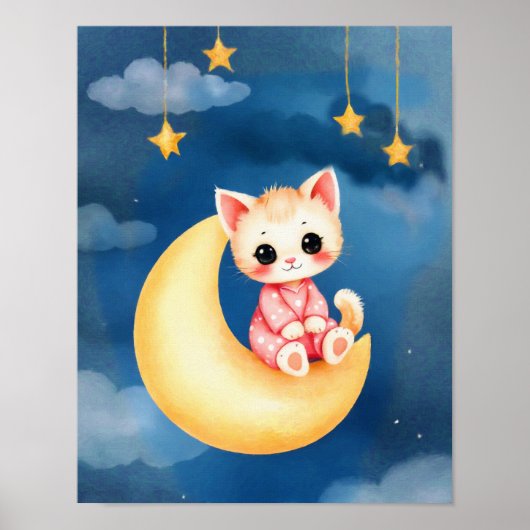 Kitten Sitting on the Moon ポスター (正面)