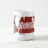 Kitten sticking her head out, ready for Christmas? コーヒーマグカップ (中央)