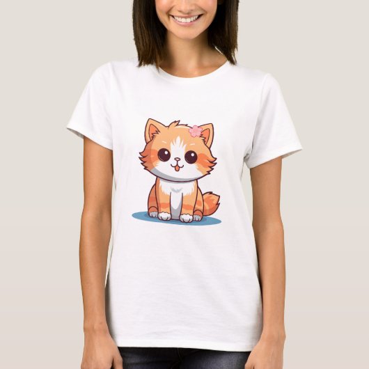Kitten T-Shirt Gift – Soft Pastel Aesthetic Kitten Tシャツ (正面)
