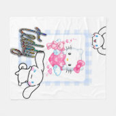 Kitten Teddy  フリースブランケット (正面(横))