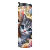 Kitten Trio：かわいい可愛い可愛いフローラ タンブラー (回転右)