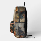 Kitten with Books プリントバックパック (右)