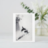 Kitten with Feather, Imao Keinen ポストカード (スタンド正面)