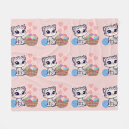 Kitten & Yarn Fleece Blanket フリースブランケット