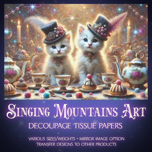 Kittensお洒落ファンタジー茶パーティーの分離 薄葉紙