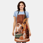 Kittens and Guitar – ザ・ミュージシャン・ヴィンテージ・アート エプロン (着用した状態)