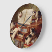 Kittens and Piano ラージ壁時計 (傾斜)
