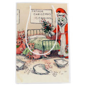 Kittens and Santa Cat, Louis Wain Medium抱き枕 ミディアムペーパーバッグ (正面)