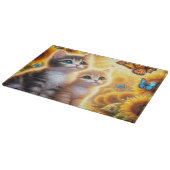 Kittens and Sunflowers Cutting Board カッティングボード (角)