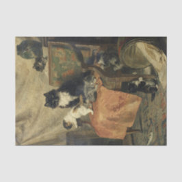 Kittens at 遊 by Henriette Ronner-Knip 薄葉紙