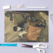 Kittens at 遊 by Henriette Ronner-Knip 薄葉紙 (クラフト)