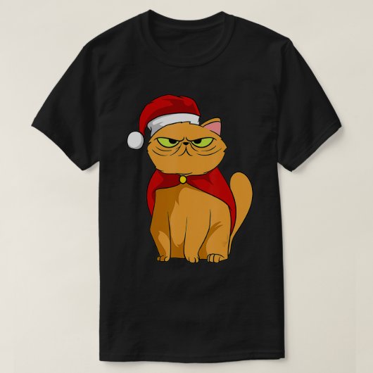 Kittens Christmas cat with evil eye grumpy cats Tシャツ (デザイン正面)
