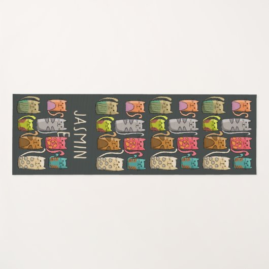 KITTENS , CUTE CATS, CATS DRAWING  ヨガマット (正面(横))