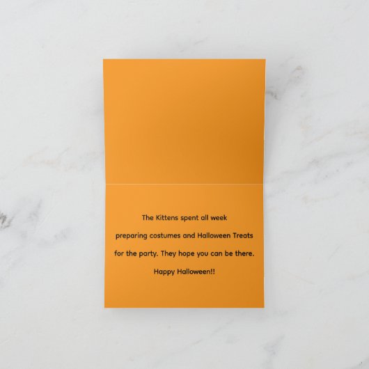 Kittens Halloween party night story card カード (内部)