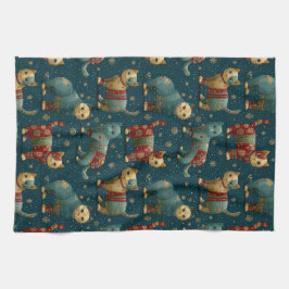 Kittens In Christmas Sweaters  キッチンタオル