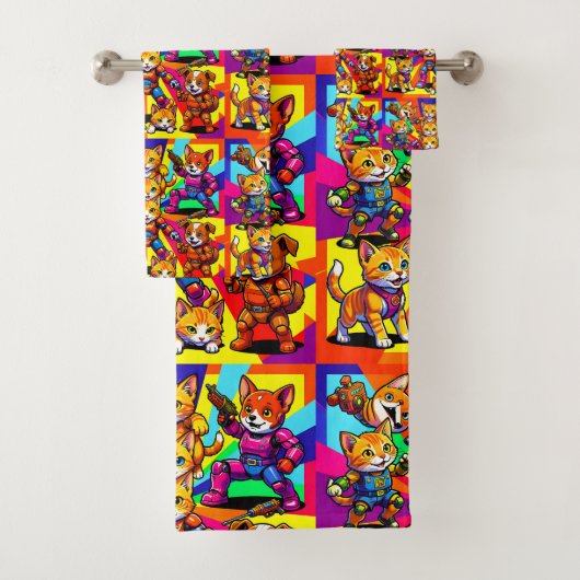 Kittens - Puppies Kids Bathroom バスタオルセット (インサイチュ)