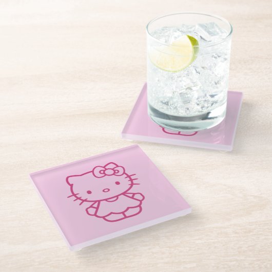 Kitty ガラスコースター (アングル)