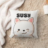 KITTY パーソナライズされた CAT ART KIDS PILLOWSの名前 クッション (ブランケット)