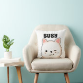KITTY パーソナライズされた CAT ART KIDS PILLOWSの名前 クッション (椅子)