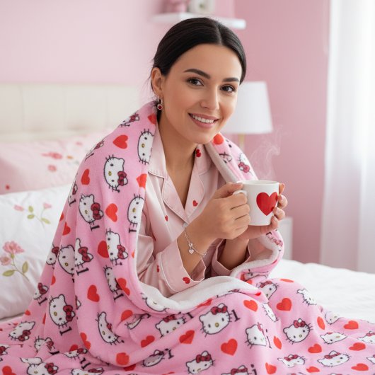 Kitty フリースブランケット