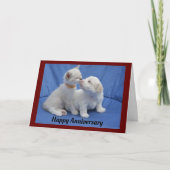 Kitty And Puppy Anniversary Greeting Card カード (正面)