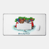 Kitty and Puppy , Happy XMas デスクマット (キーボード&マウス)