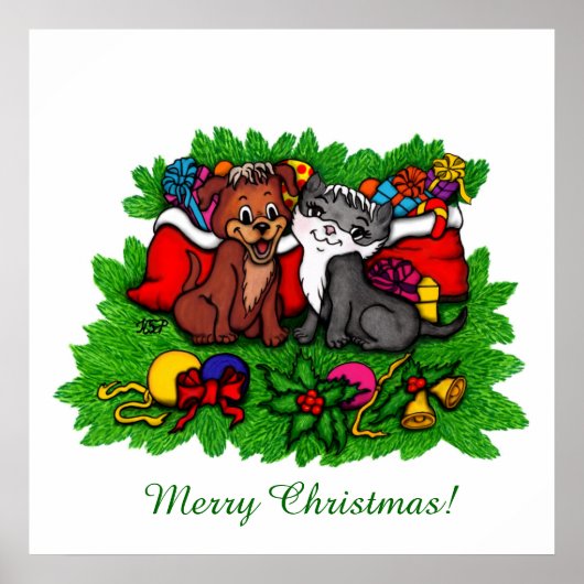 Kitty and Puppy , Happy XMas ポスター (正面)