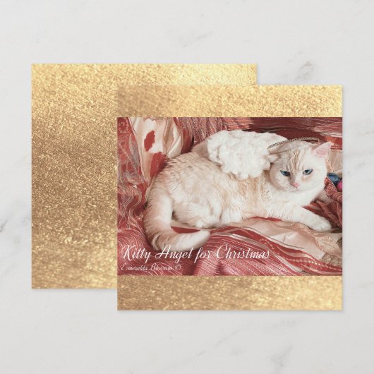 Kitty Angel for Christmas ノートカード (正面/裏面)