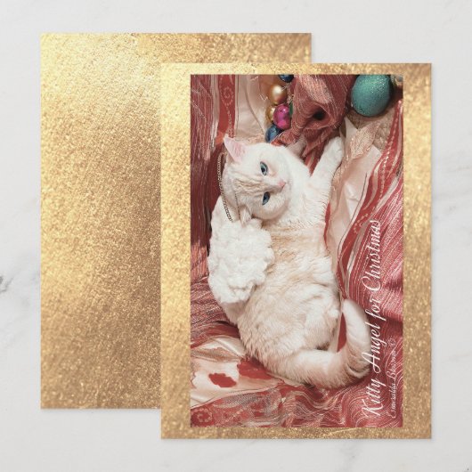 Kitty Angel for Christmas ノートカード (正面/裏面)