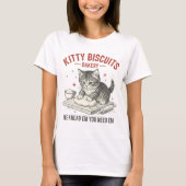 Kitty Biscuits Bakery | Funny Cat Baking Pun Tシャツ (正面)