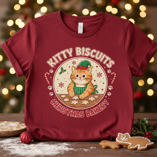 Kitty biscuits christmas Bakery Cat meme T-Shirt Tシャツ